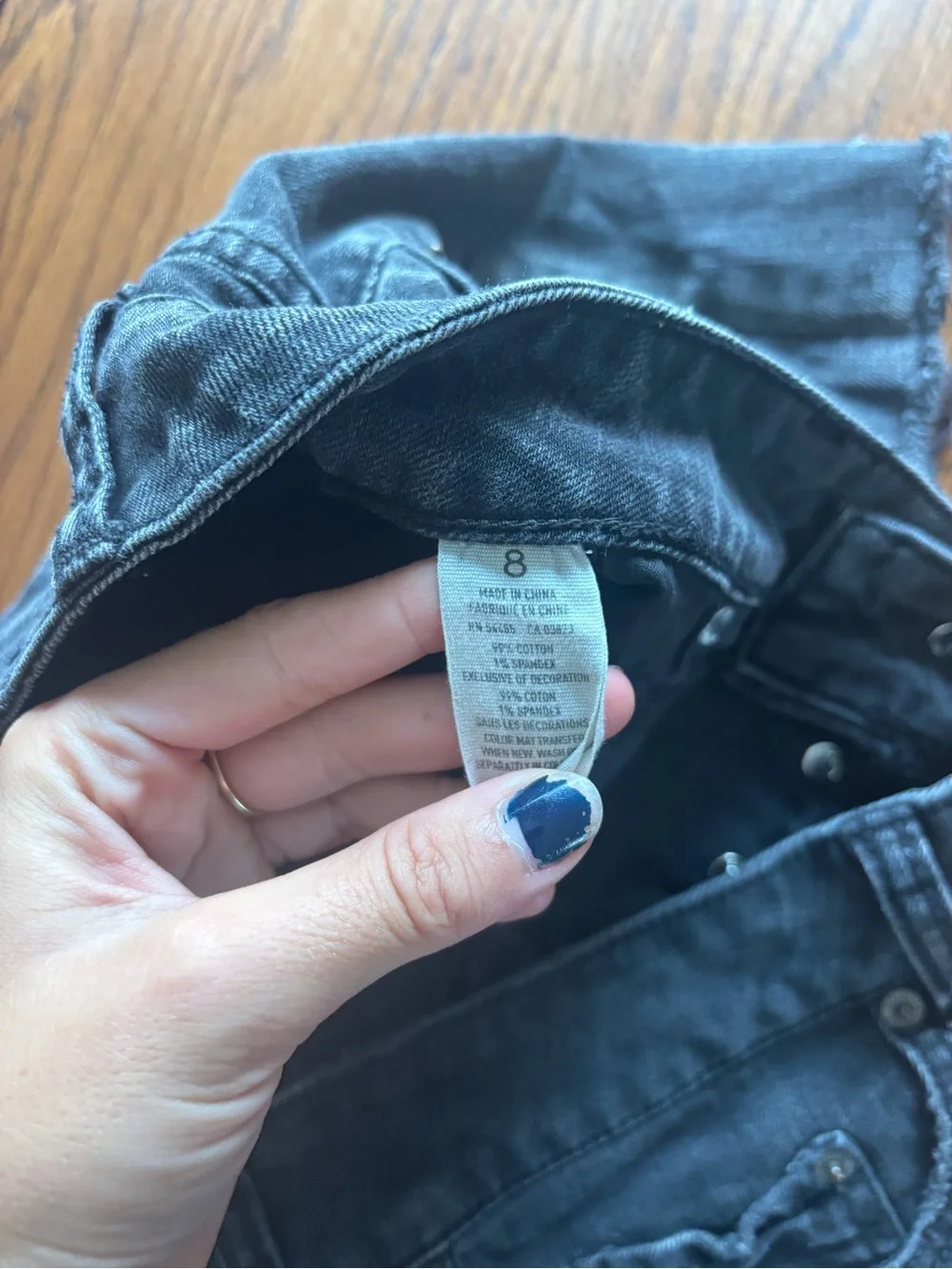 Y2K American Eagle low rise denim micro mini skirt black stretch size 8